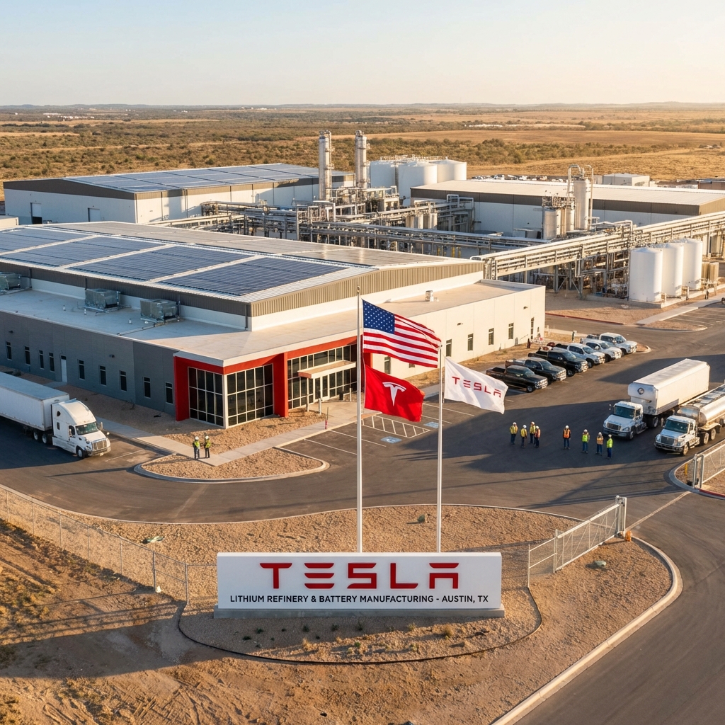 Tesla リチウム精製所 テキサス
