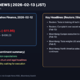【2026/02/13】テスラ デイリーニュース｜ノイズの一日で、投資家が本当に見るべき3つの指標